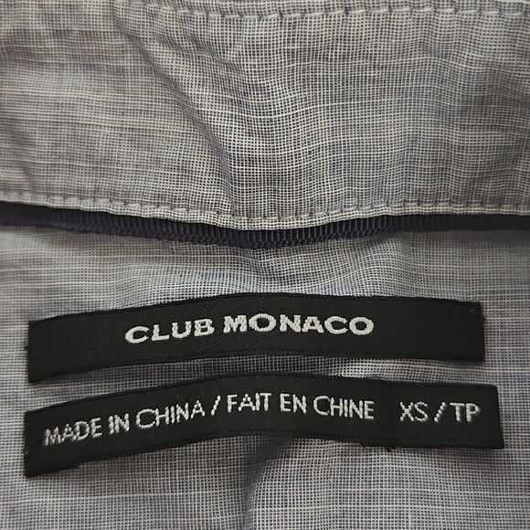Club Monaco Women's Button-Down Long Sleeves Cotton Shirt XS Blue - Picture 6 of 16